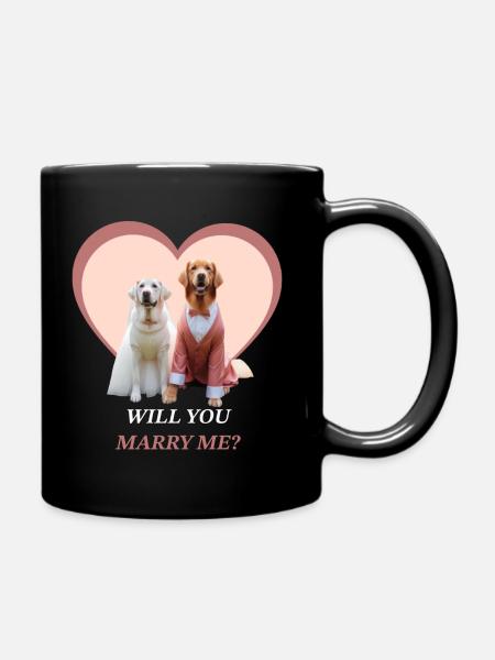 Will you marry me? - Full Colour Mug - black
