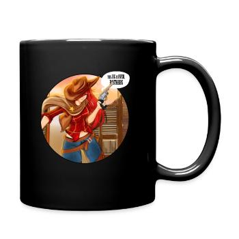 Far West cowboy ragazza rossa con pistola saloon - Mug uni - noir - Droite