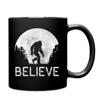 Pleine Lune - Nuit - Silhouette de Bigfoot - Mug uni - noir - Droite
