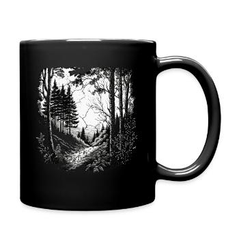Dunkler Wald, Dunkle Wälder, Naturliebhaber - Tasse einfarbig - Schwarz - Rechts