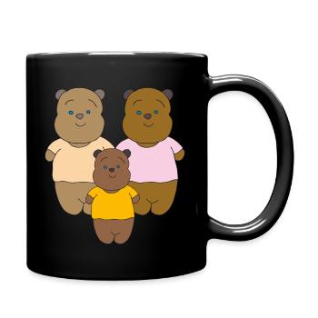 bärenfamilie - Tasse einfarbig - Schwarz - Rechts