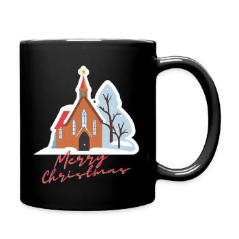 Merry Christmas - Tasse einfarbig - Schwarz - Rechts
