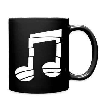 Musik Note Rillen Streifen Techno Party Musiknote - Tasse einfarbig - Schwarz - Rechts