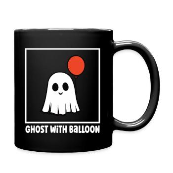Ghost with balloon - Halloween - Geist - Full Colour Mug - black - Right