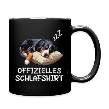 Offizielles Schlafshirt Appenzeller Sennenhund - Tasse einfarbig - Schwarz - Rechts