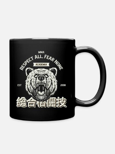 Respektiere alle, fürchte niemanden Bär Kleidung - Tasse einfarbig - Schwarz