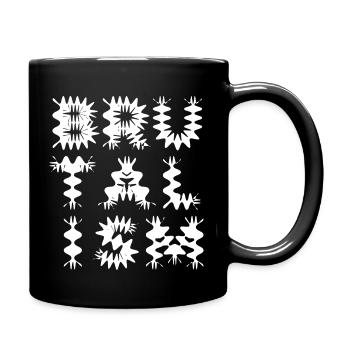 Brutalism architecture funny typographic design - Full Colour Mug - black - Right