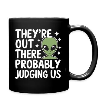 Alien UFO Aliens Außerirdischer - Tasse einfarbig - Schwarz - Rechts