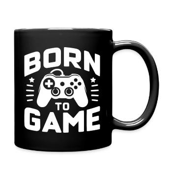 Geboren für das Spiel - Tasse einfarbig - Schwarz - Rechts
