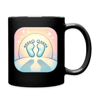 Footprints in the Sunset – Magical - Full Colour Mug - black - Right