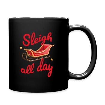 Weihnachtsmotiv Sleigh all day - Tasse einfarbig - Schwarz - Rechts