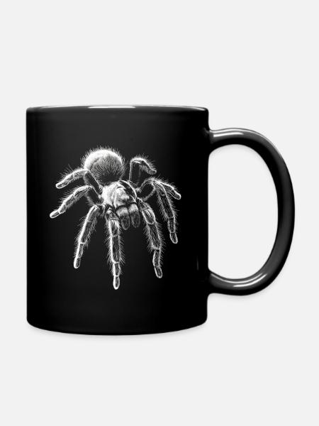 Vogelspinne Portrait Spinne Spinnen Tiere - Tasse einfarbig - Schwarz