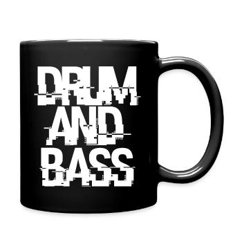 drum and bass bold logo design - Full Colour Mug - black - Right