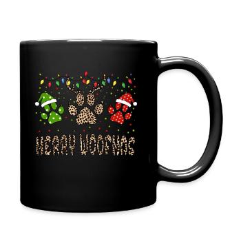 MERRY woofmas, Christmas dog - Full Colour Mug - black - Right
