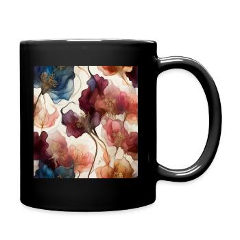 Ethereal Dreamy Blooming Petals / Nature's Floral - Full Colour Mug - black - Right