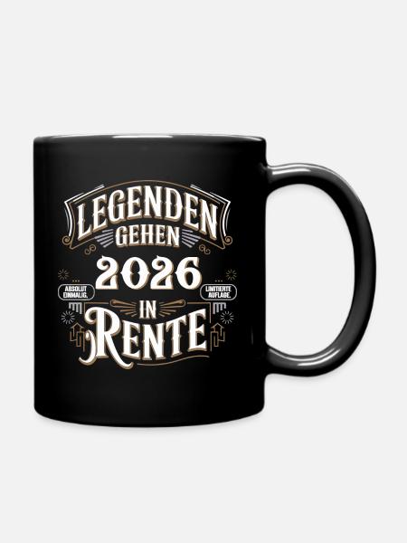 Legenden Gehen 2026 In Rente - Tasse einfarbig - Schwarz