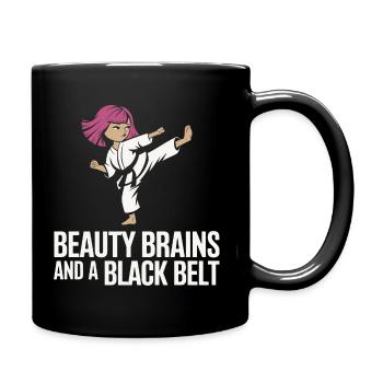 Des filles fortes et la puissance du karaté - Mug uni - noir - Droite