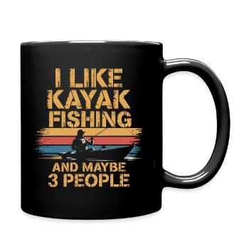 Funny statement for anglers and kayakers - Full Colour Mug - black - Right