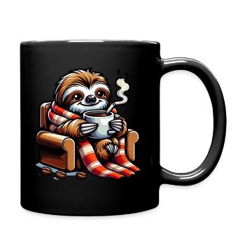 Paresseuse douillette avec café - Mug uni - noir - Droite