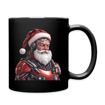 Cyborg Weihnachtsmann - Tasse einfarbig - Schwarz - Rechts