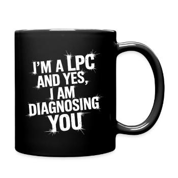 Psychologe Humor: Diagnose inklusive - Tasse einfarbig - Schwarz - Rechts