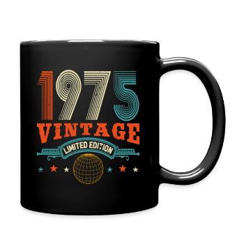 Vintage 1975 50th Birthday Cassette Tape - Full Colour Mug - black - Right