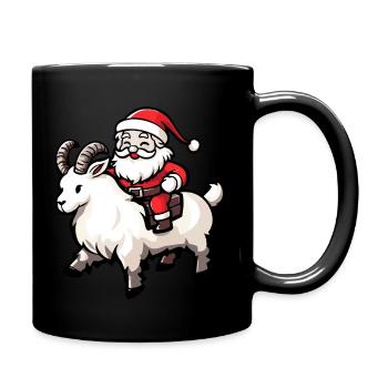Chèvre de montagne Père Noël dessin animé - Mug uni - noir - Droite