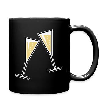 2 Glasses Of Sparkling Wine (Funnel / Closed / 3C) - Full Colour Mug - black - Right