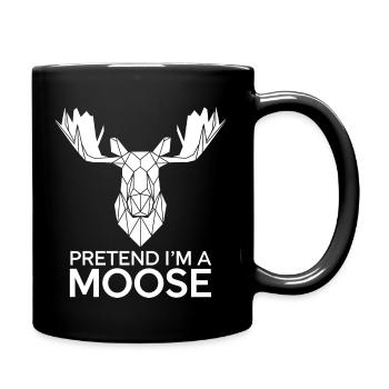 Moose humor for animal lovers - Full Colour Mug - black - Right