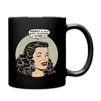 Endlich kann ich anfangen zu leben! - Tasse einfarbig - Schwarz - Rechts