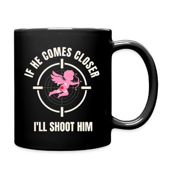 Anti Valentinstag T-Shirt.Valentinstag Geschenk - Tasse einfarbig - Schwarz - Rechts