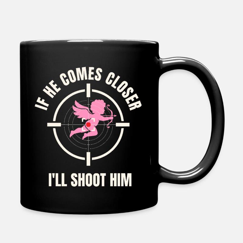 Anti Valentinstag T-Shirt.Valentinstag Geschenk - Tasse einfarbig - Schwarz