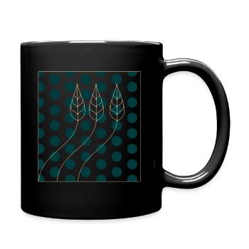 Motif végétal points - Mug uni - noir - Droite