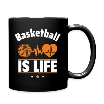 Basketball ist Leben - Tasse einfarbig - Schwarz - Rechts
