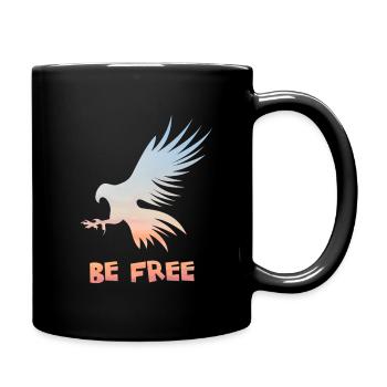 Stylischer Adler will frei sein - Tasse einfarbig - Schwarz - Rechts