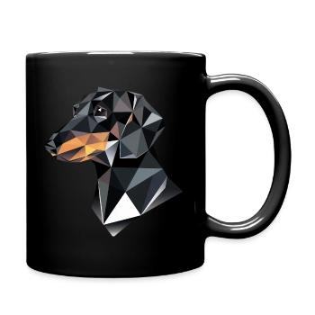 Geometrisches Design eines Dackels. - Tasse einfarbig - Schwarz - Rechts