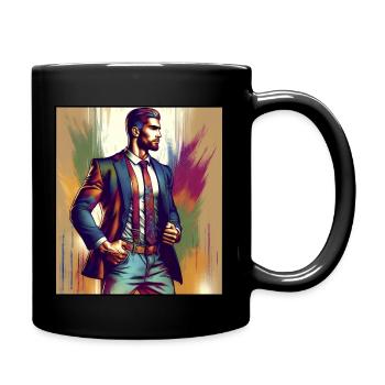 Businessman in suit - Full Colour Mug - black - Right