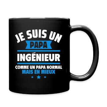 papa ingénieur, cadeau fête des pères - Mug uni - noir - Droite