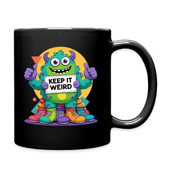 Keep It Weird - Buntes Monster - Tasse einfarbig - Schwarz - Rechts