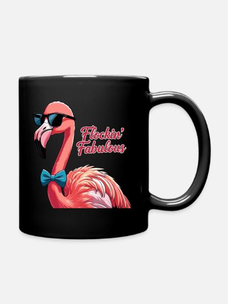 Flockin' Fabulous – Stylischer Flamingo - Tasse einfarbig - Schwarz