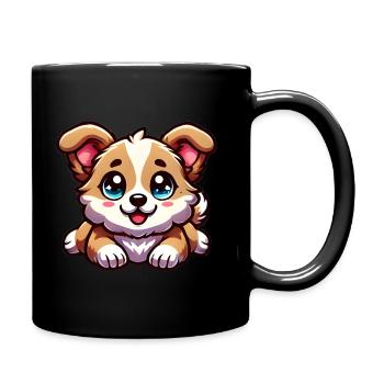 Cute Puppy Love 🐶❤️ - Full Colour Mug - black - Right