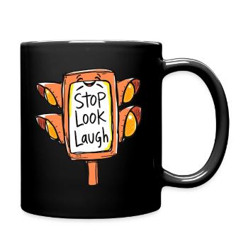 Illustration amusante de feux de circulation - Mug uni - noir - Droite