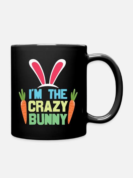 Ich bin der verrückte Hase - Tasse einfarbig - Schwarz