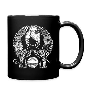 Design élégant au crochet – créatif et cool - Mug uni - noir - Droite