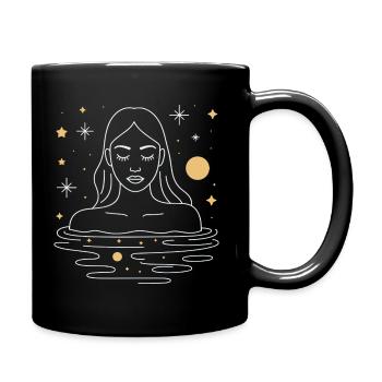 Femme mystique dans l’eau – Minimalisme de la nuit étoilée - Mug uni - noir - Droite