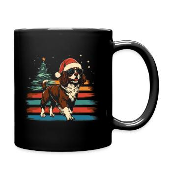 Chapeau de Noël Cavalier King Charles Spaniel - Mug uni - noir - Droite