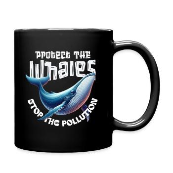 Protect the Whales Save the Ocean - Full Colour Mug - black - Right