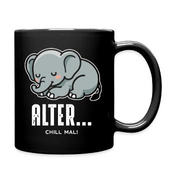Chill mal - Tasse einfarbig - Schwarz - Rechts