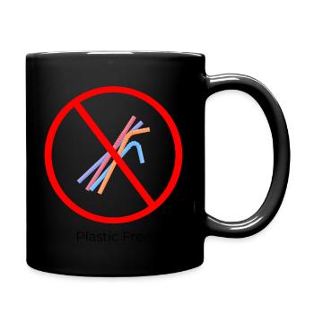 Plastic Free Symbol - Tasse einfarbig - Schwarz - Rechts