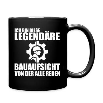 Bauleitung Baustelle Bauleiter Bauaufsicht - Tasse einfarbig - Schwarz - Rechts